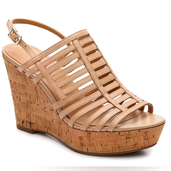 FRANCO SARTO Leather wedge sandals - Picture 1 of 9